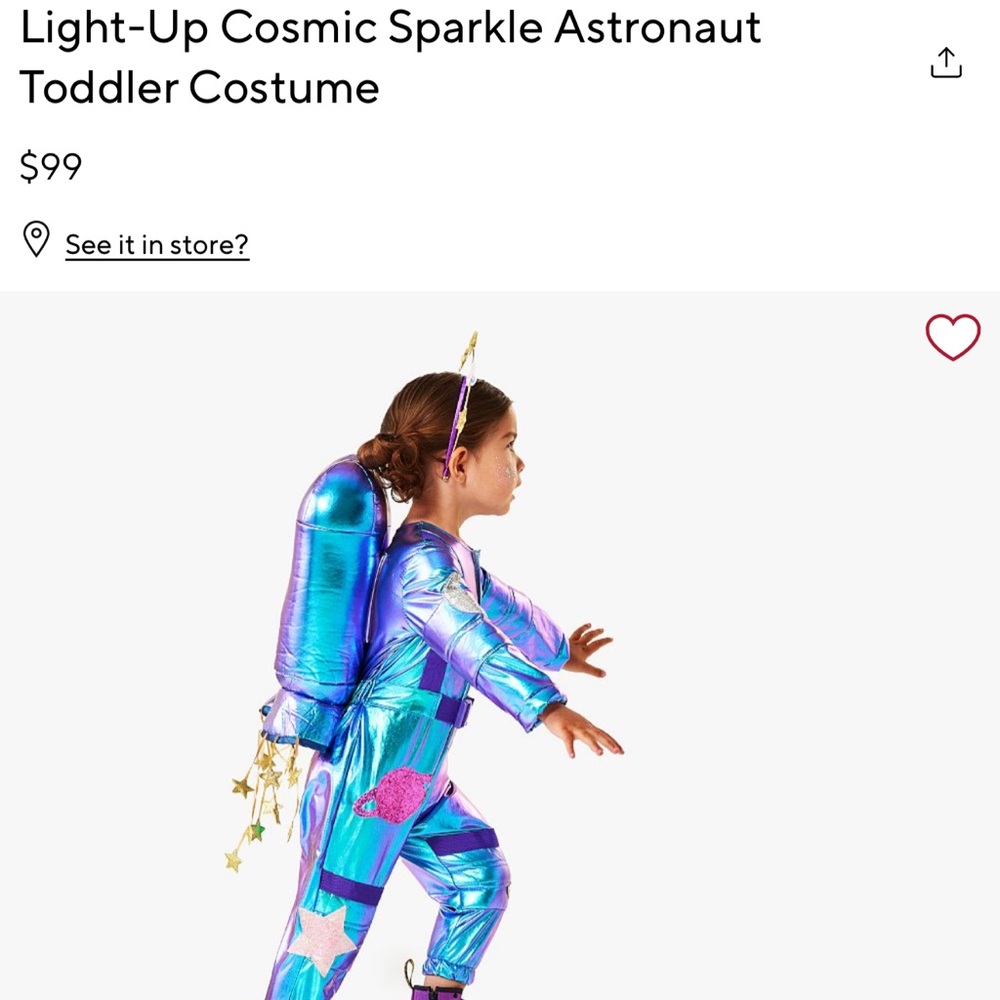 Pottery Barn Kids Blue and Pink Astronaut Costume! Lights up.
